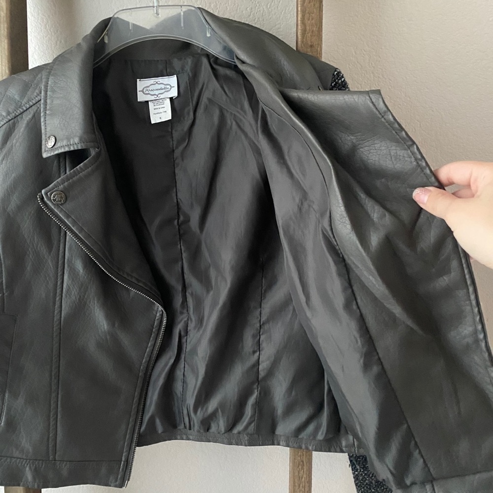 Rhapsodielle - grey leather jacket - size S - Picture 5 of 5